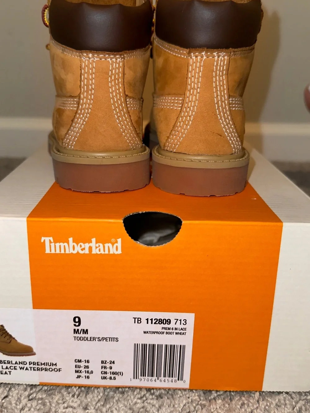 Timberland Toddler Wheat/Tan Lace-Up Leather Boots